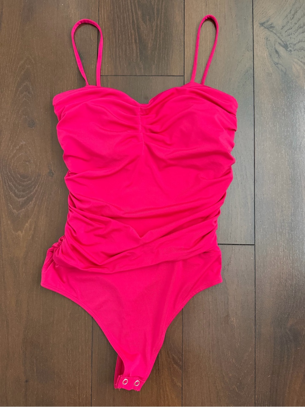 Express contour small ruched pink bodysuit women top blouse shirt tank